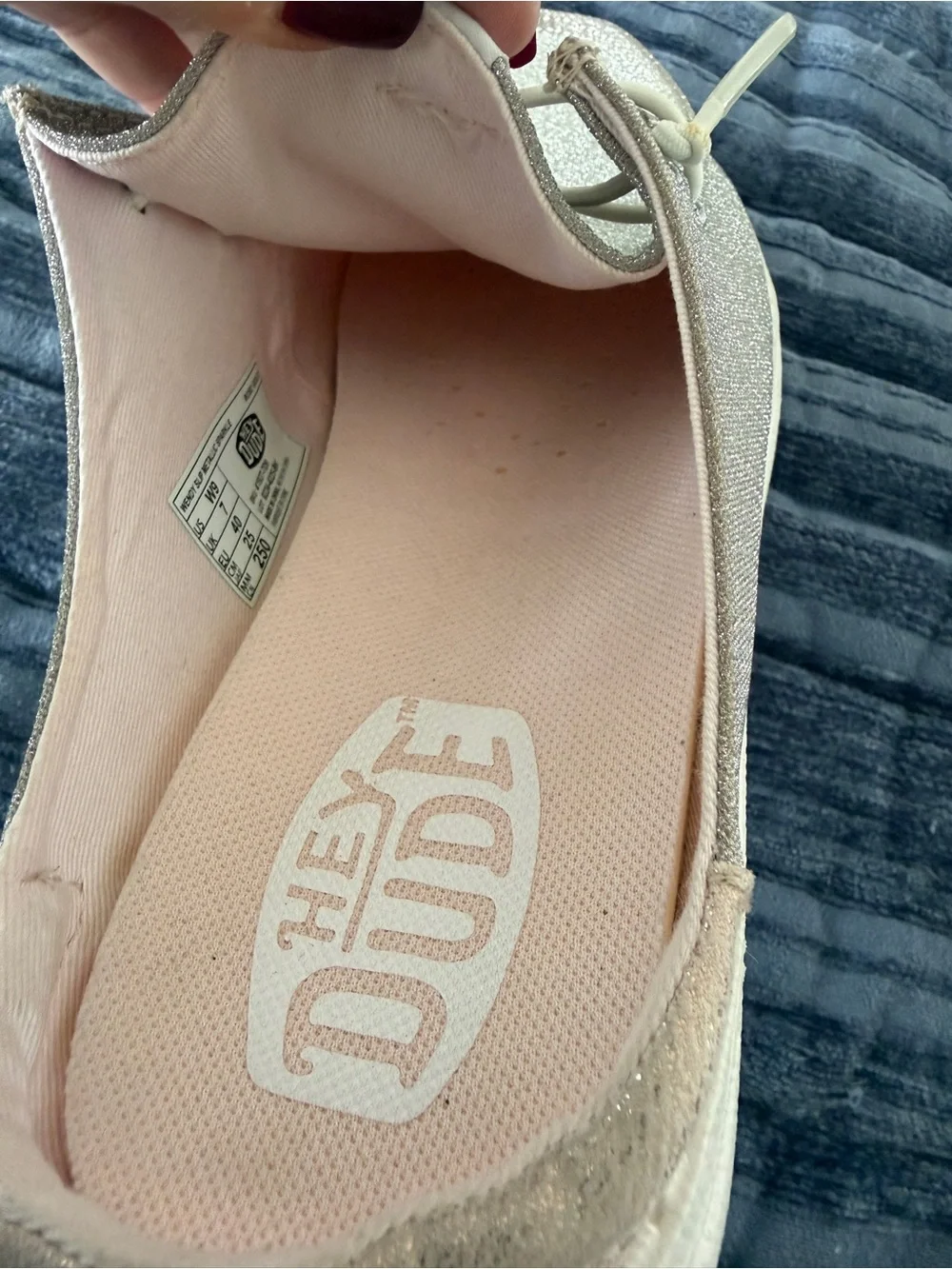 Women’s Sparkly Hey Dude Mules in size 9